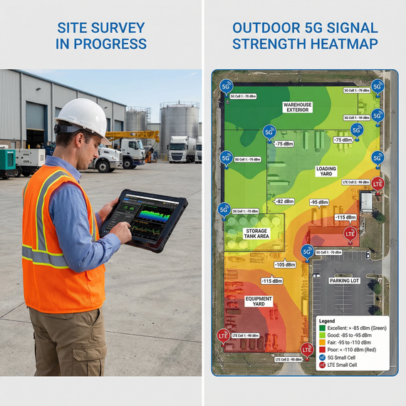 Industrial Outdoor Site Survey for Private 5G