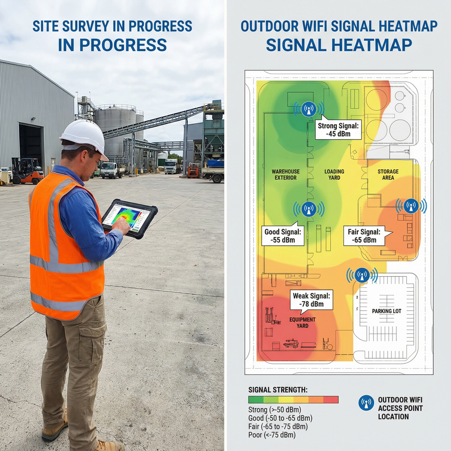 Industrial Outdoor Site Survey for Wi-Fi