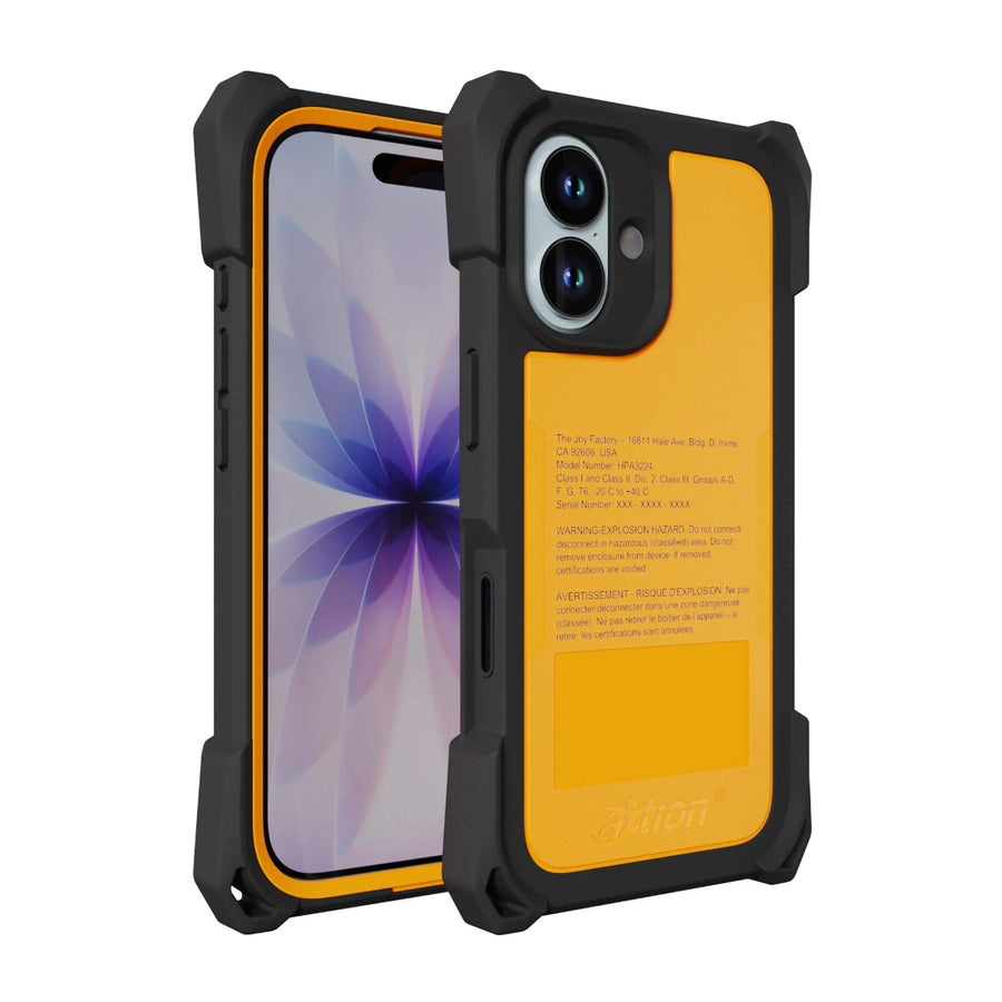 The Joy Factory aXtion Extreme for iPhone 17 — Hazardous Location Certified Case (ATEX Zone 2 / C1D2)